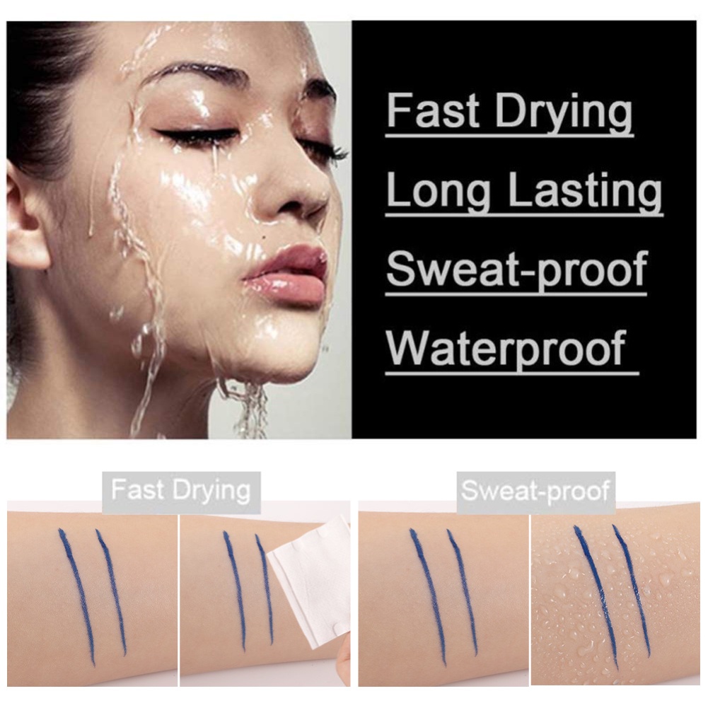 Evpct 4 Chiếc Bút Kẻ Mắt Cánh Màu Đen Nâu Tím Xanh Dương Hồng Đỏ Xanh Lá Cây 2 Mặt Không Thấm Nước Chống Nhòe Lâu Trôi Bút Chì Trang Điểm Mắt Thanh Toán Khi Nhận Hàng