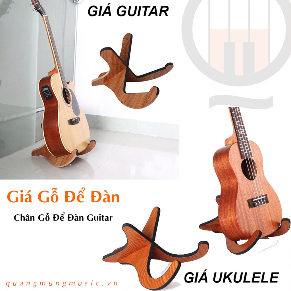 Giá Đỡ Bằng Gỗ Để Sàn Cho Đàn Guitar - ukulele tiện dụng - Chân Gỗ Kê Đàn