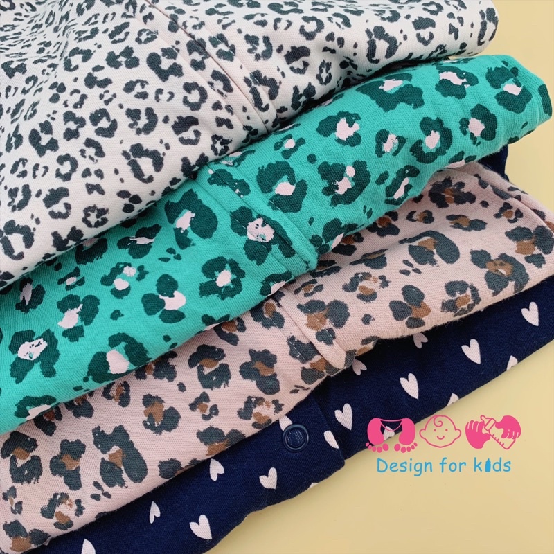 Bộ body họa tiết beo da báo / xanh navy trái tim cho bé yêu