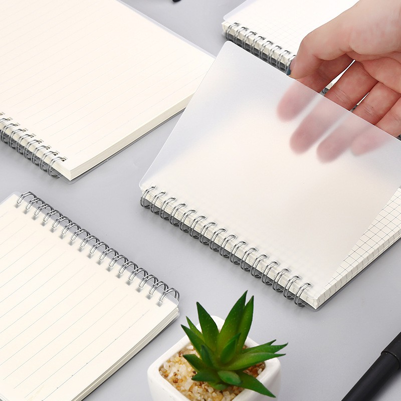 [Ảnh Chụp Thật] Sổ Tay Bìa Nhựa Cứng Gáy Xoắn Lò Xo Còng B5/A5/A6 Trong Suốt Vở Bullet Journal Giấy Cực Đẹp - RosyPosy