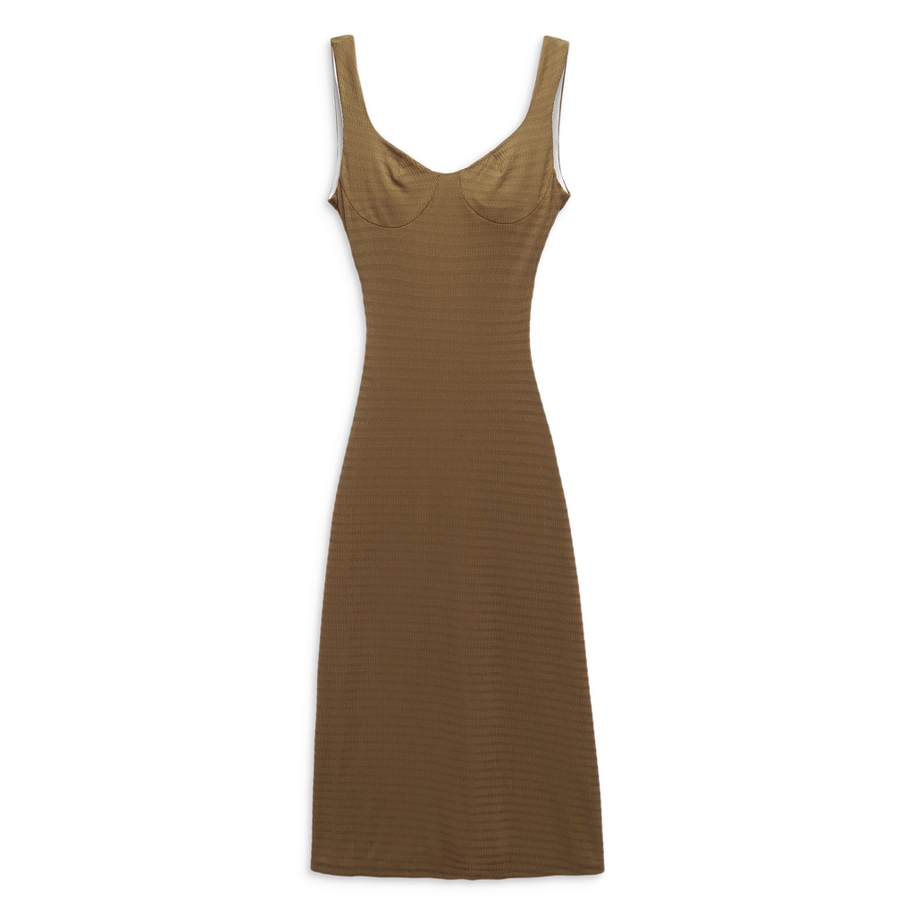 Đầm Dài Nữ Sweetheart Neckline , Chất Thun Sọc Gân Co Giãn , WDD000083_SOMEHOW