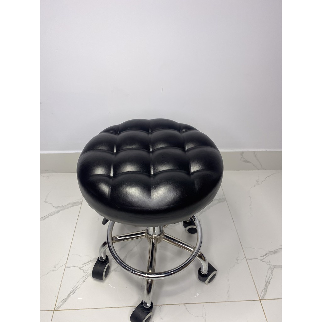 Ghế spa mặt múi xoay nâng hạ chân inox loại đẹp dùng cho spa nail phun xăm thẩm mỹ