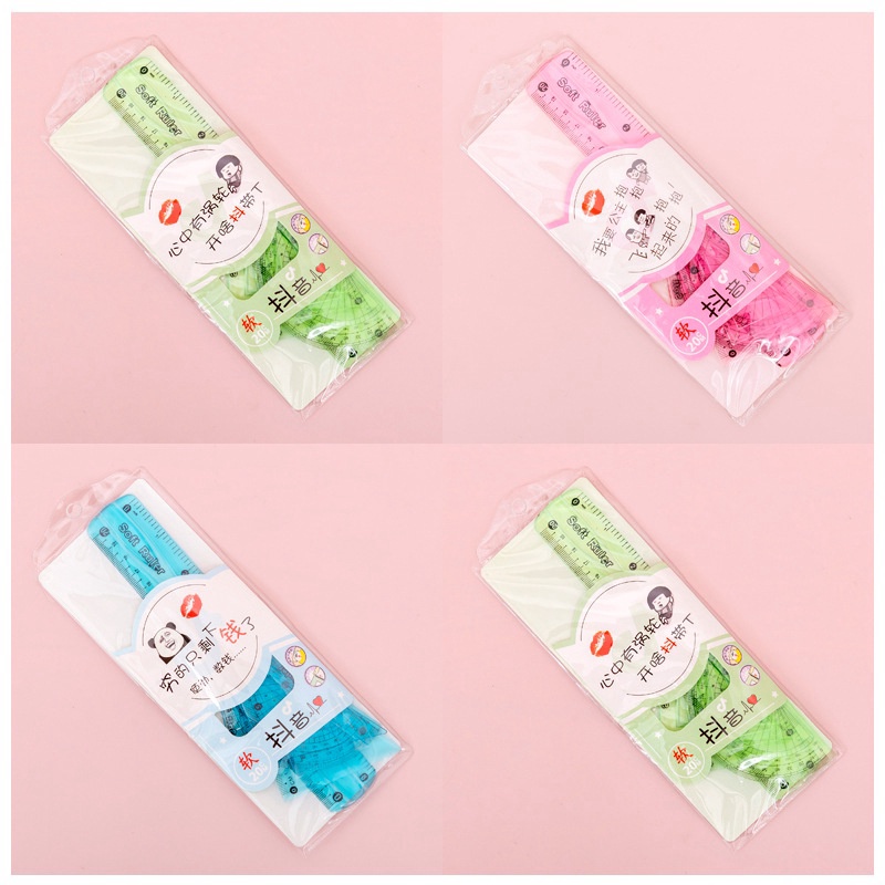 Bộ Thước Dẻo 4 Chi Tiết Nhiều Màu Cho Học Sinh/ Văn Phòng