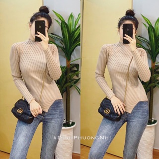 Áo len vạt chéo