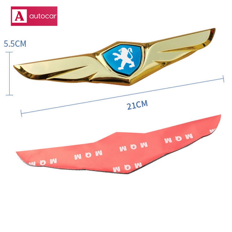 Miếng Dán Trang Trí Hình Logo Cánh Thiên Thần Dành Cho Xe Hơi Peugeot 2008 207 208 406 408 3008