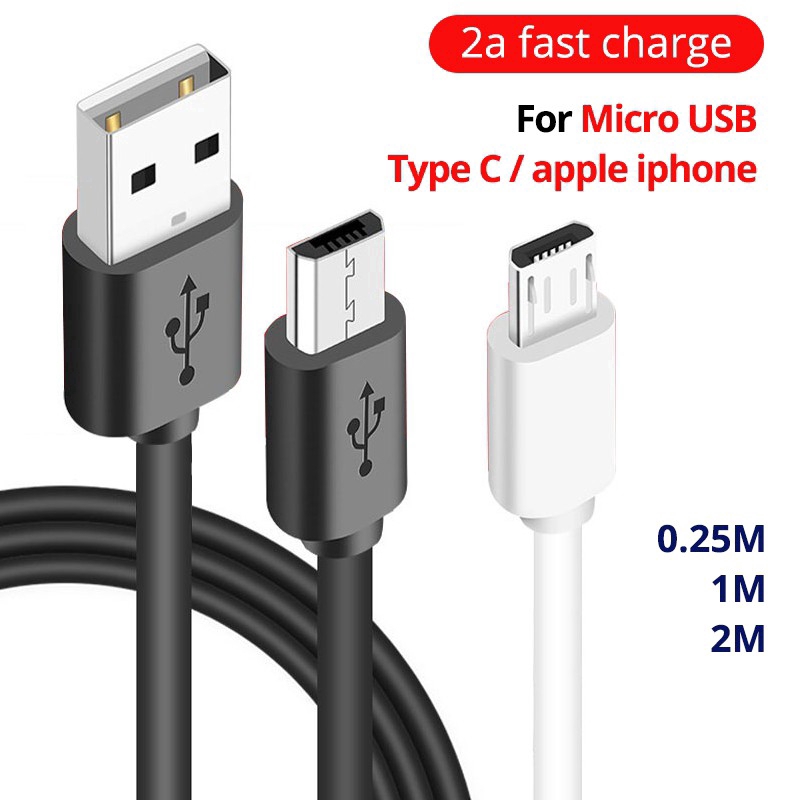 Bộ sạc 2A Fast Charging Data Cable For Apple Type-C Android Micro USB