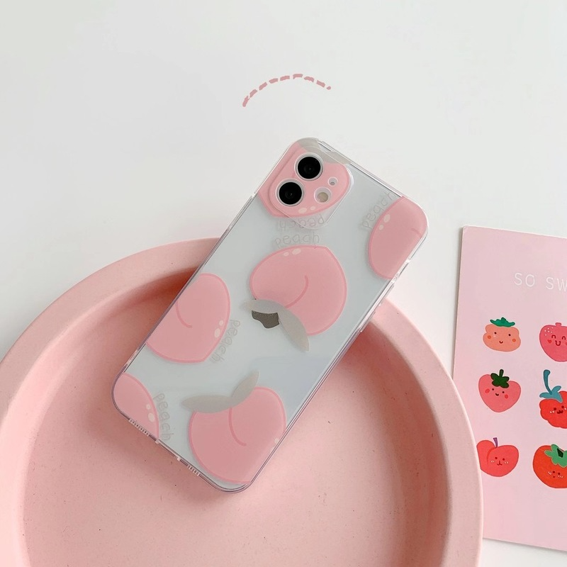 Ốp Lưng Tpu Mềm Trong Suốt In Hình Quả Đào Cho Iphone 12 11 Pro Max 12 Mini Se X Xr Xs Max 8 7 Plus | BigBuy360 - bigbuy360.vn