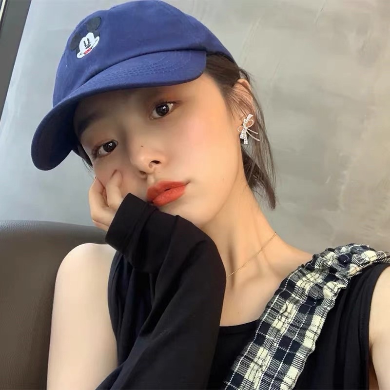 Khuyên tai nơ đính hạt đơn giản- Maben