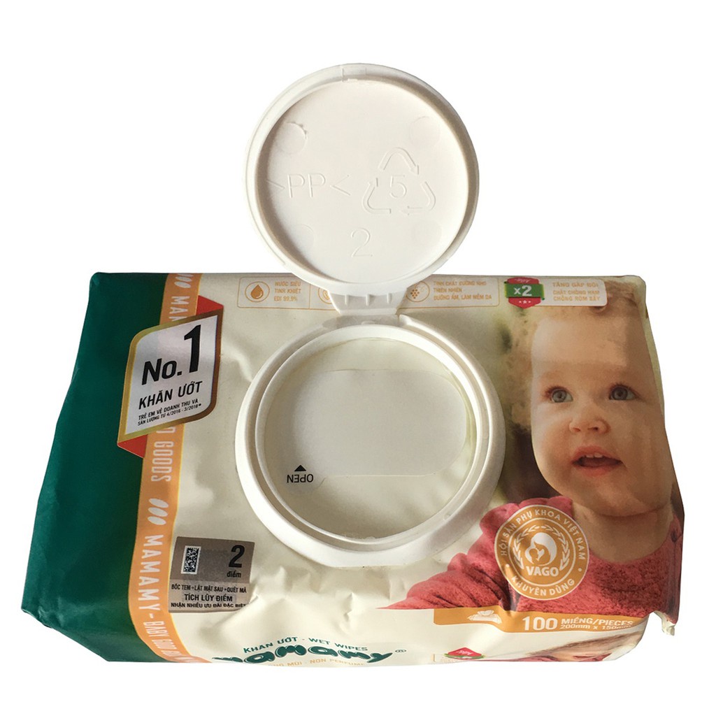 Khăn ướt Mamamy 100 tờ không mùi