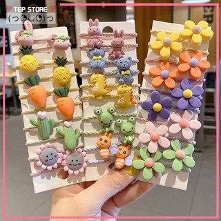 Bộ dây buộc tóc trẻ em 10 dây một vỉ cho bé - dây buộc tóc dễ thương Hàn Quốc - Được chọn mẫu - 3000