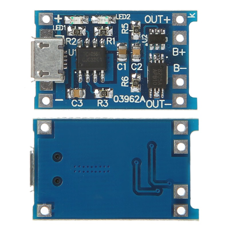 Bảng mạch bảo vệ + sạc pin lithium 2 trong 1 Micro USB 5v 1a 2a cao cấp