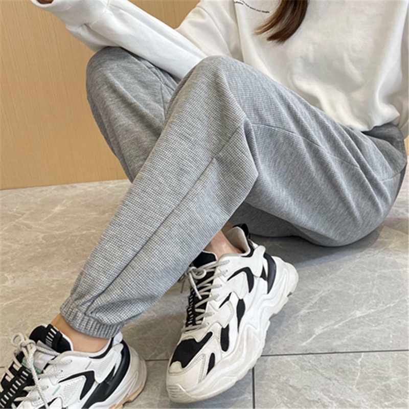 Quần thể thao Jogger dành cho phụ nữ mặc mùa xuân và mùa thu quần thể thao cạp cao lưng rộng N145