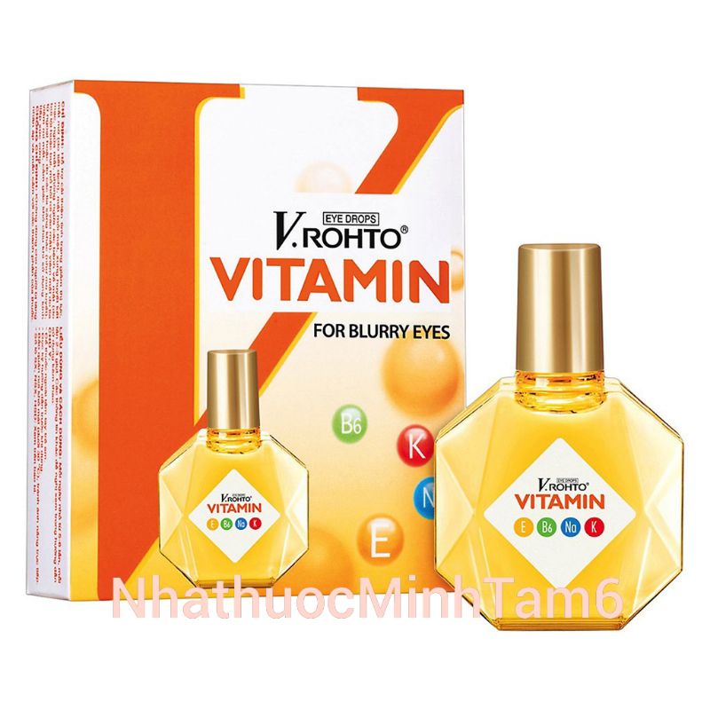Nước nhỏ mắt V.ROHTO VITAMIN - Hỗ trợ cải thiện tình trạng giảm thị lực, mắt mờ do tiết dịch