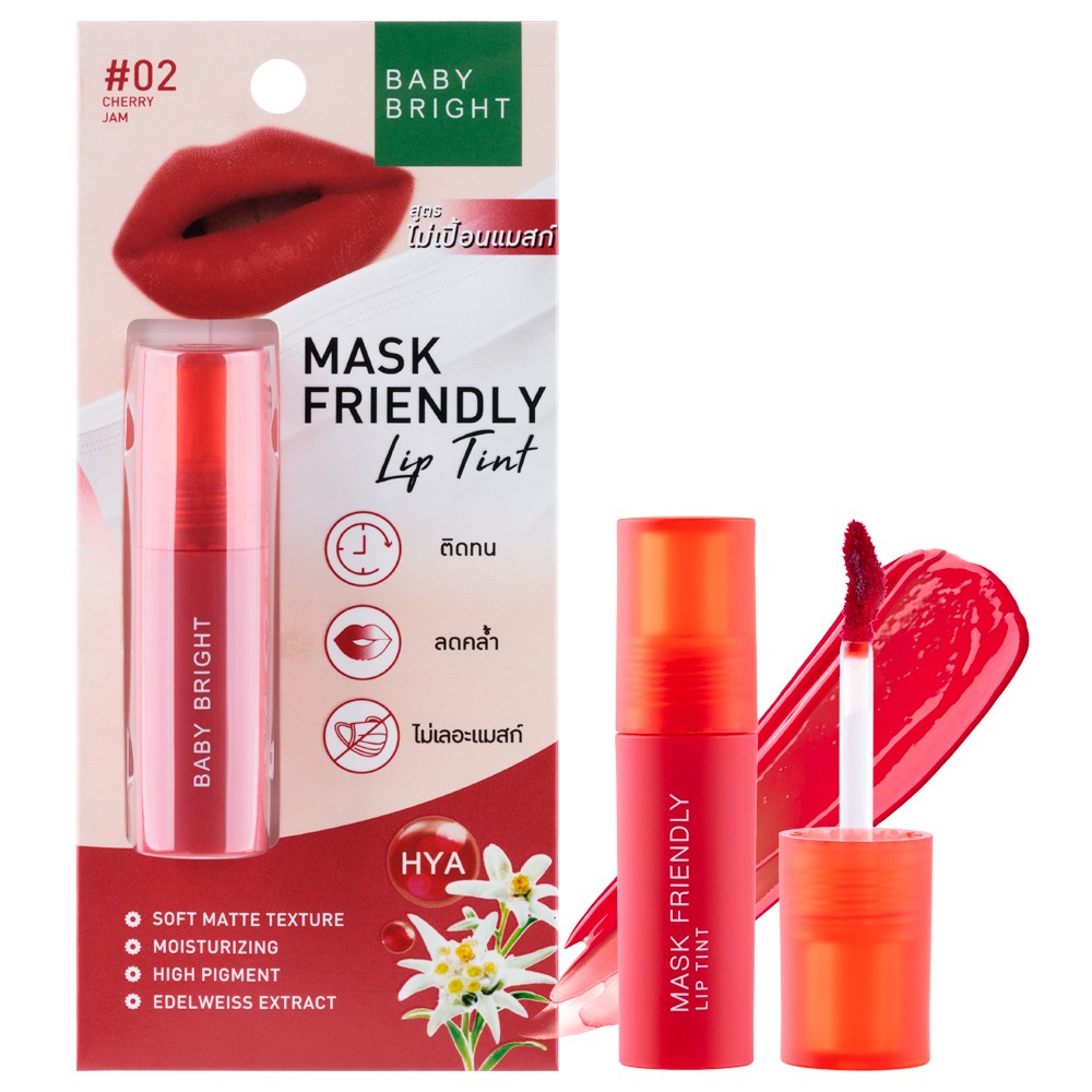 Son Tint son nước Không Lem, Không dính khẩu trang  2.4gBABY BRIGHT Mask Friendly Lip Tint