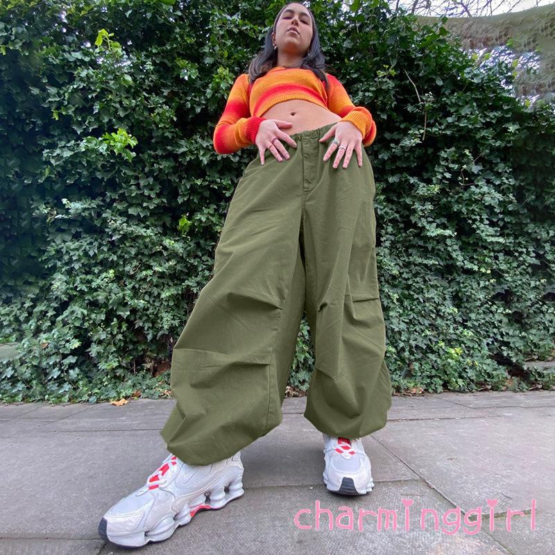 CHM-Women´s Casual Trousers with Elastic Waist Adjustable Drawstring Pocket Decoration Loose Clothing