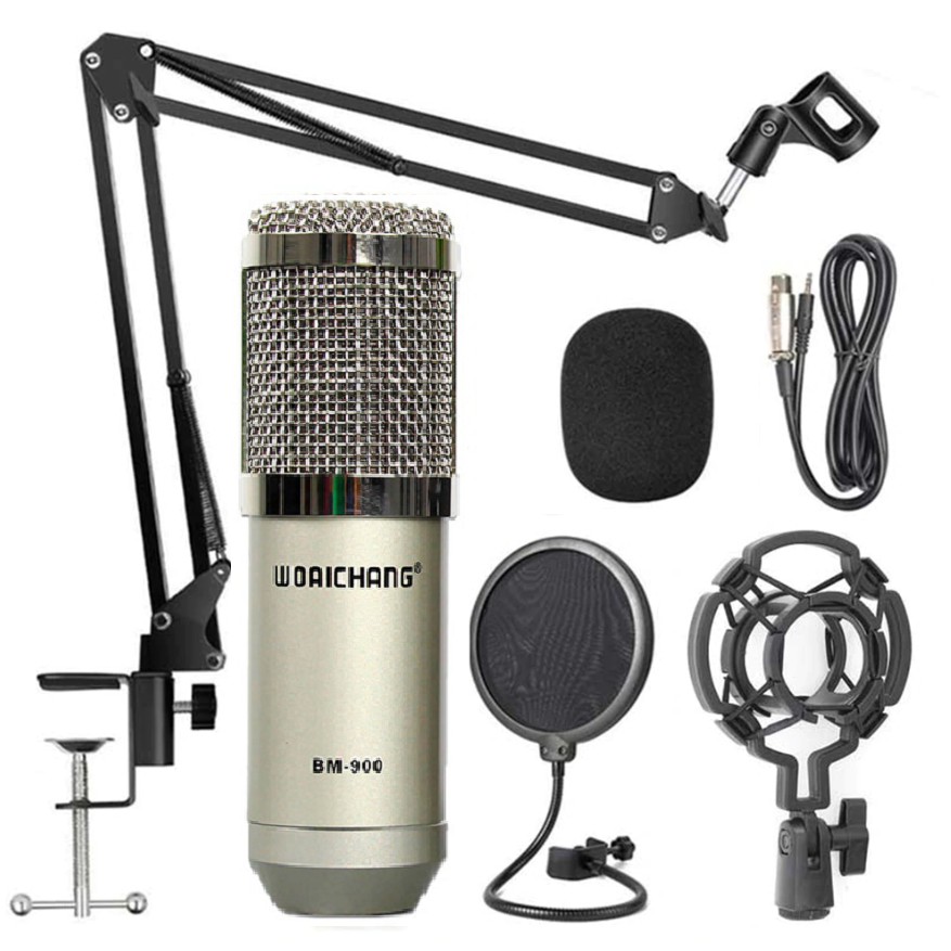 Micro Thu Âm Studio Woai Chang BM-900 - Chính Hãng Tặng Kèm Giá Đỡ Màng Lọc - Bảo Hành 6 Tháng