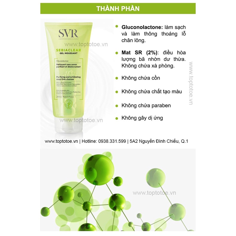 🚫[ĐỌC KỸ MÔ TẢ]🚫 Sữa Rửa Mặt Da Dầu Mụn Nhạy Cảm SVR Sebiaclear Gel Moussant (Pháp) | BigBuy360 - bigbuy360.vn