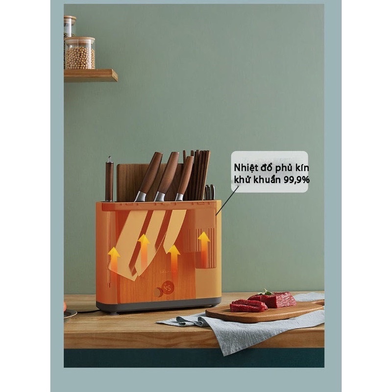 Máy khử khuẩn, tiệt trùng dao, thớt, thìa, đũa bằng tia UV Bear B01Q1 chính hãng