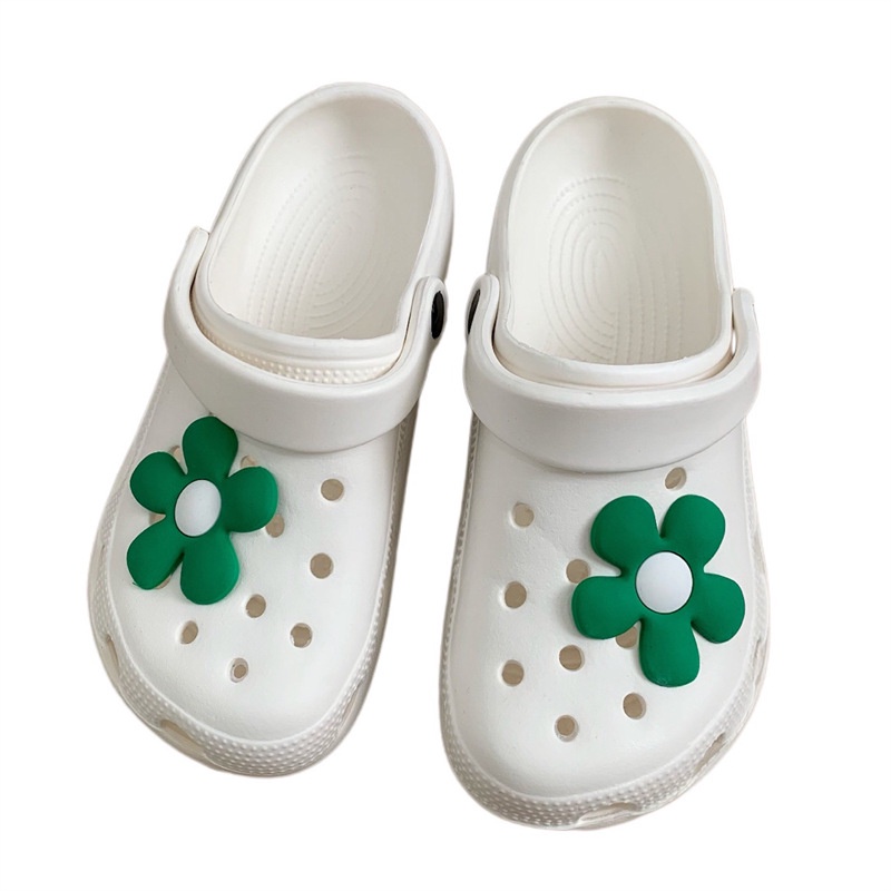 Dép Sandal Đế Dày Đục Lỗ Họa Tiết Hoa Hoạt Hình Dễ Thương Thời Trang Mùa Hè Cho Nữ