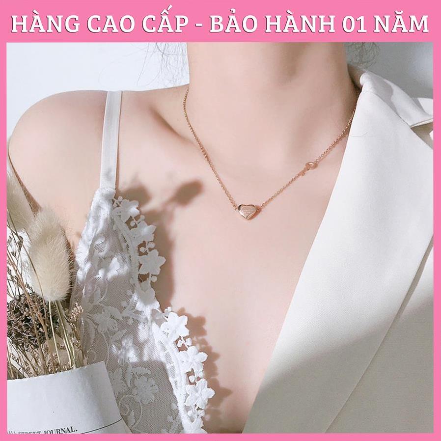Vòng cổ Nữ, Dây Chuyền Titan nữ Chìa Khóa Trái Tim Khắc Chữ Ý Nghĩa siêu bền
