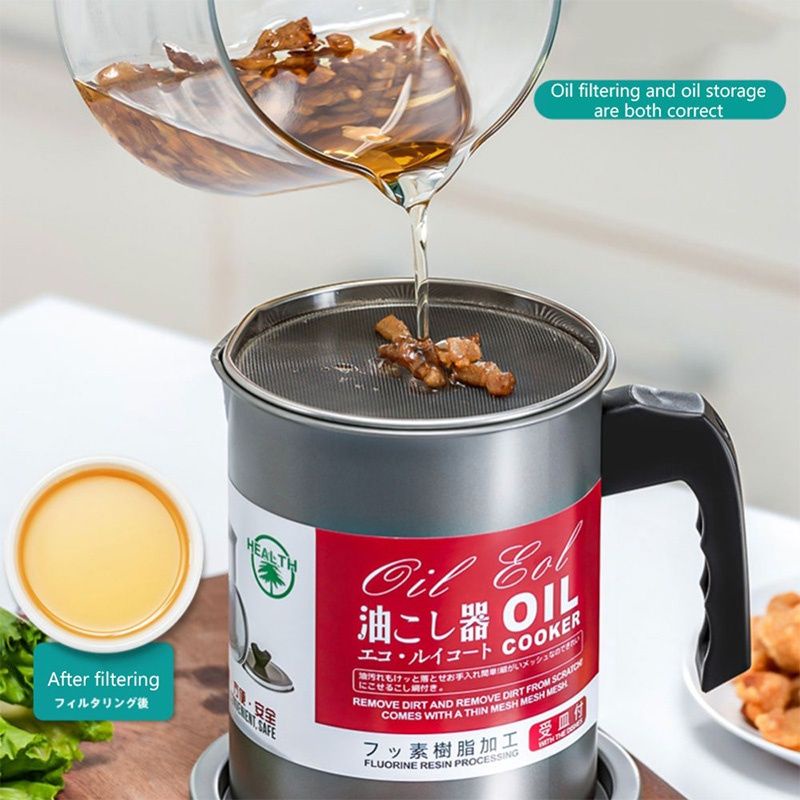 Ca Lọc Dầu Ăn INOX 304 - Ca Lọc Có Lưới Lọc Cặn 1.4L Và 1.7L