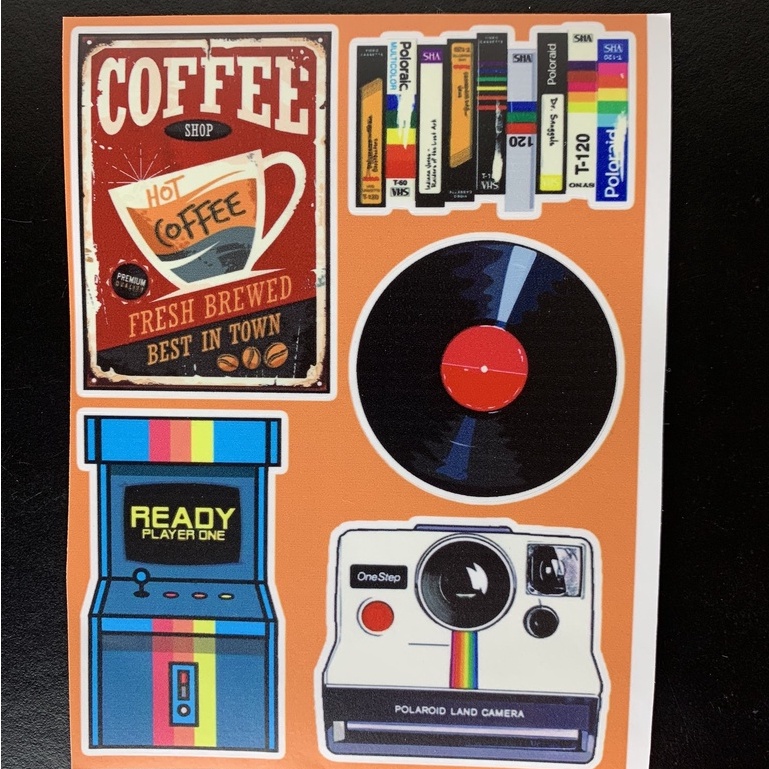 Sticker Vintage Retro hình dán chống nước dán mũ bảo hiểm, laptop, điện thoại, đàn guitar, vali, xe máy, ván trượt
