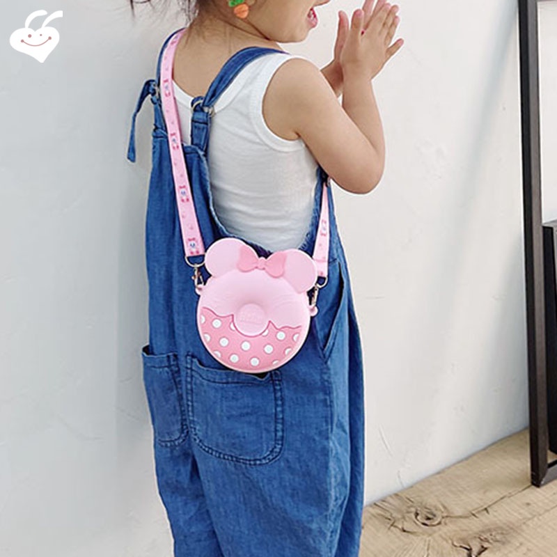 Túi Đeo Chéo Silicon Mini Đa Năng In Họa Tiết Hoạt Hình Dễ Thương Dành Cho Nữ