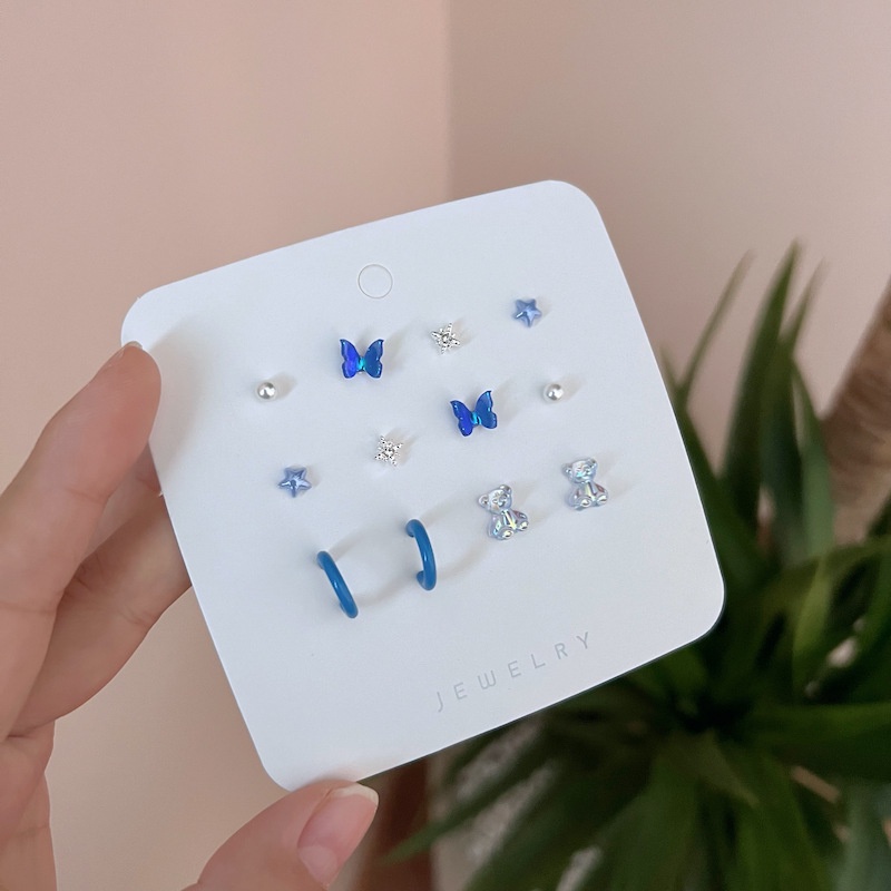 Bộ 6 Đôi Khuyên Tai Nữ Trang Tạo Hình Độc Đáo