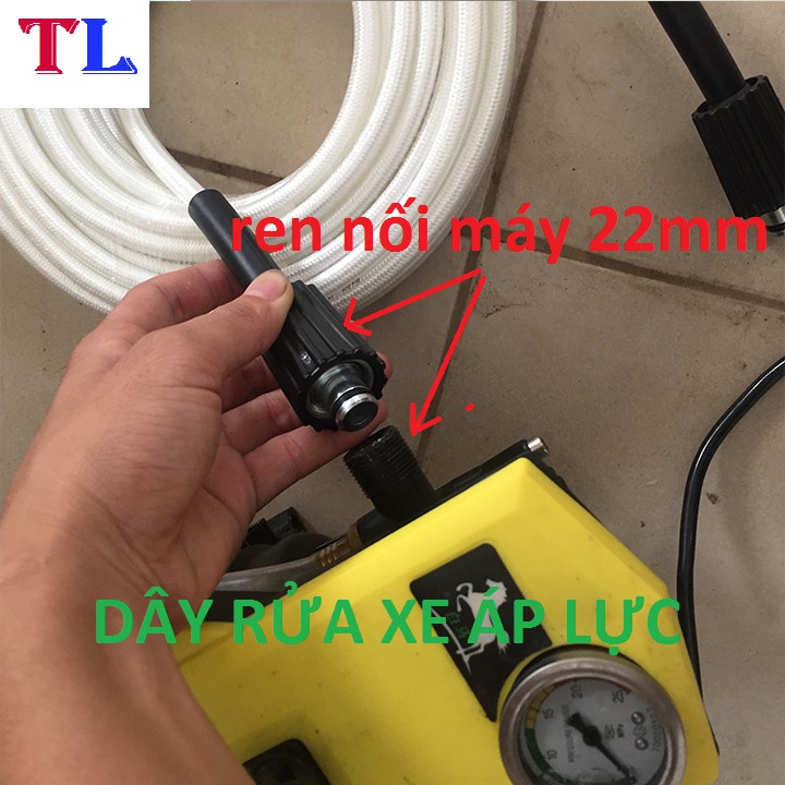 ỐNG DÂY RỬA XE ÁP LỰC CAO 10m 15m 20m 30m (lắp súng ren 22mm)