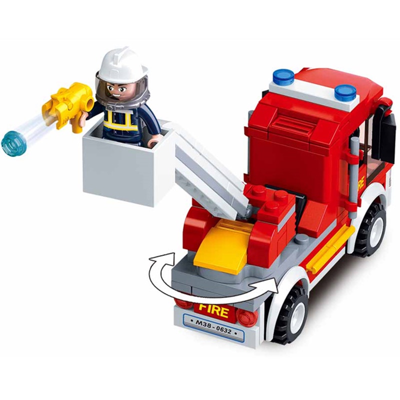 SLUBAN Bộ Đồ Chơi Lắp Ráp Xe Cứu Hỏa B0632 136 Mảnh