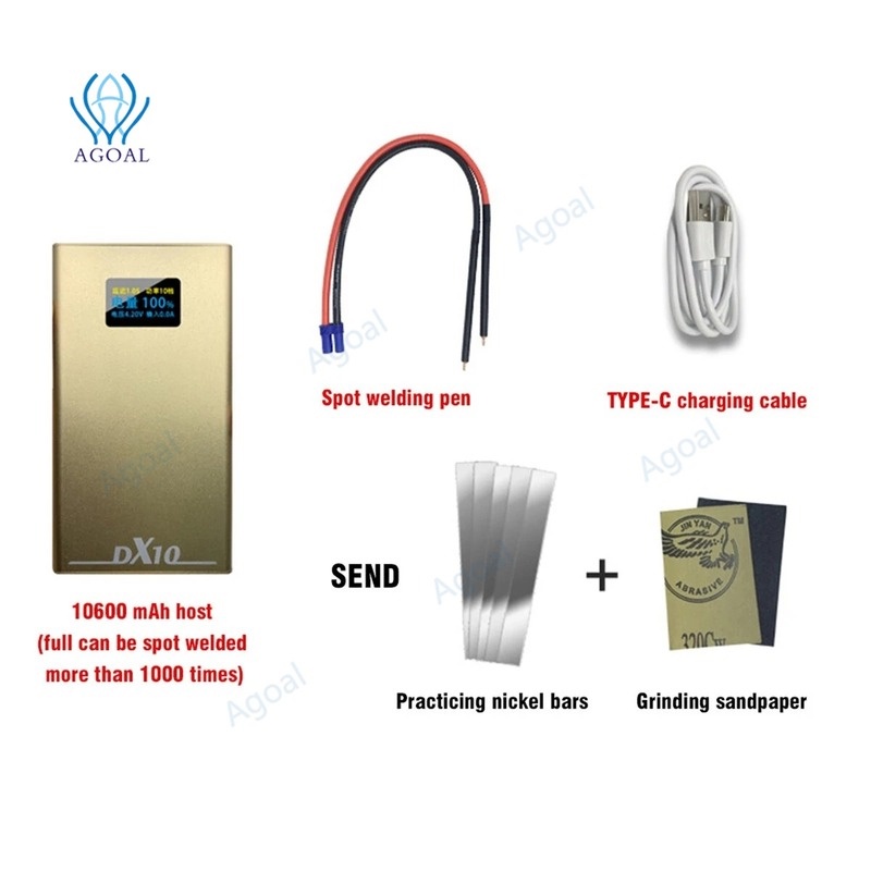 Bộ Máy Hàn Dx10 10600mAH Màn Hình LED 0.2mm Niken Chuyên Dụng Cho Gói 18650
