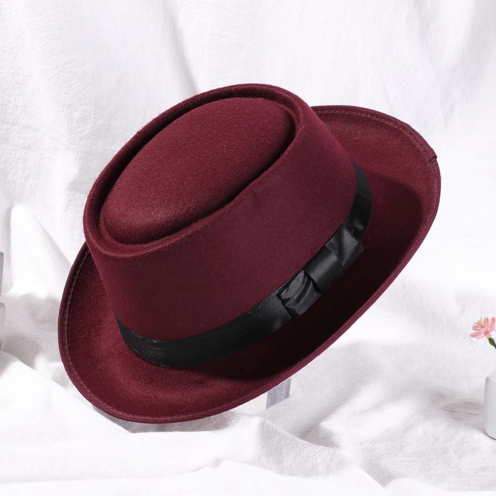 Mũ Fedora Vành Phẳng Bằng Len Cao Bồi Cổ Điển Thời Trang