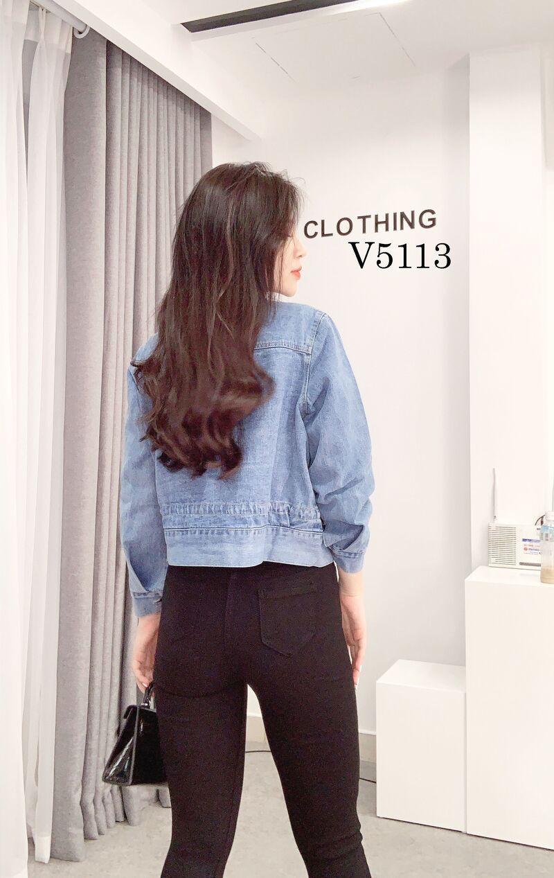 Áo khoác Jeans nữ 2 túi trước ngực LIIN Clothing V5113 | BigBuy360 - bigbuy360.vn
