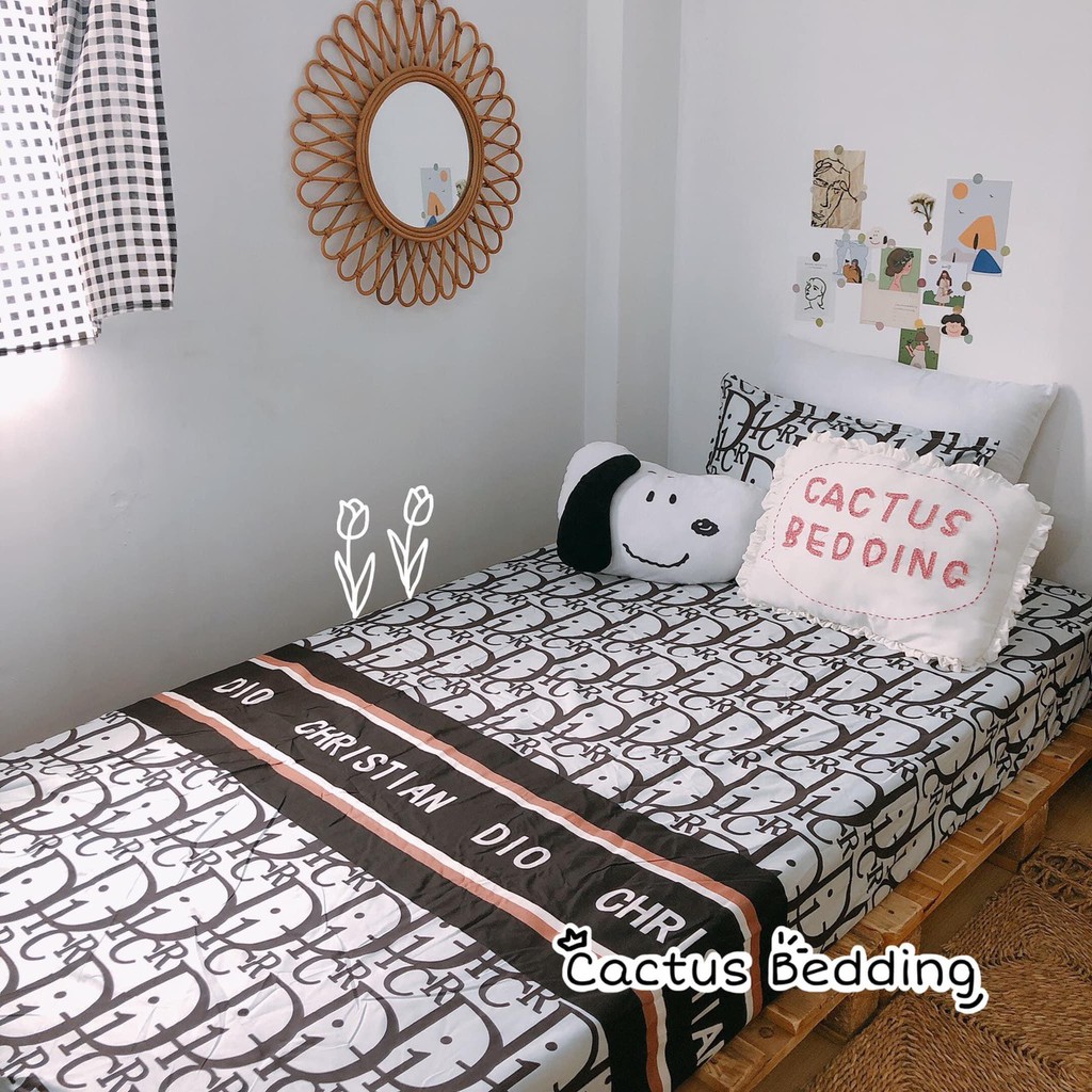 Ga nệm trải giường cotton, Drap giường và hai vỏ gối, Ra nệm  giường đẹp