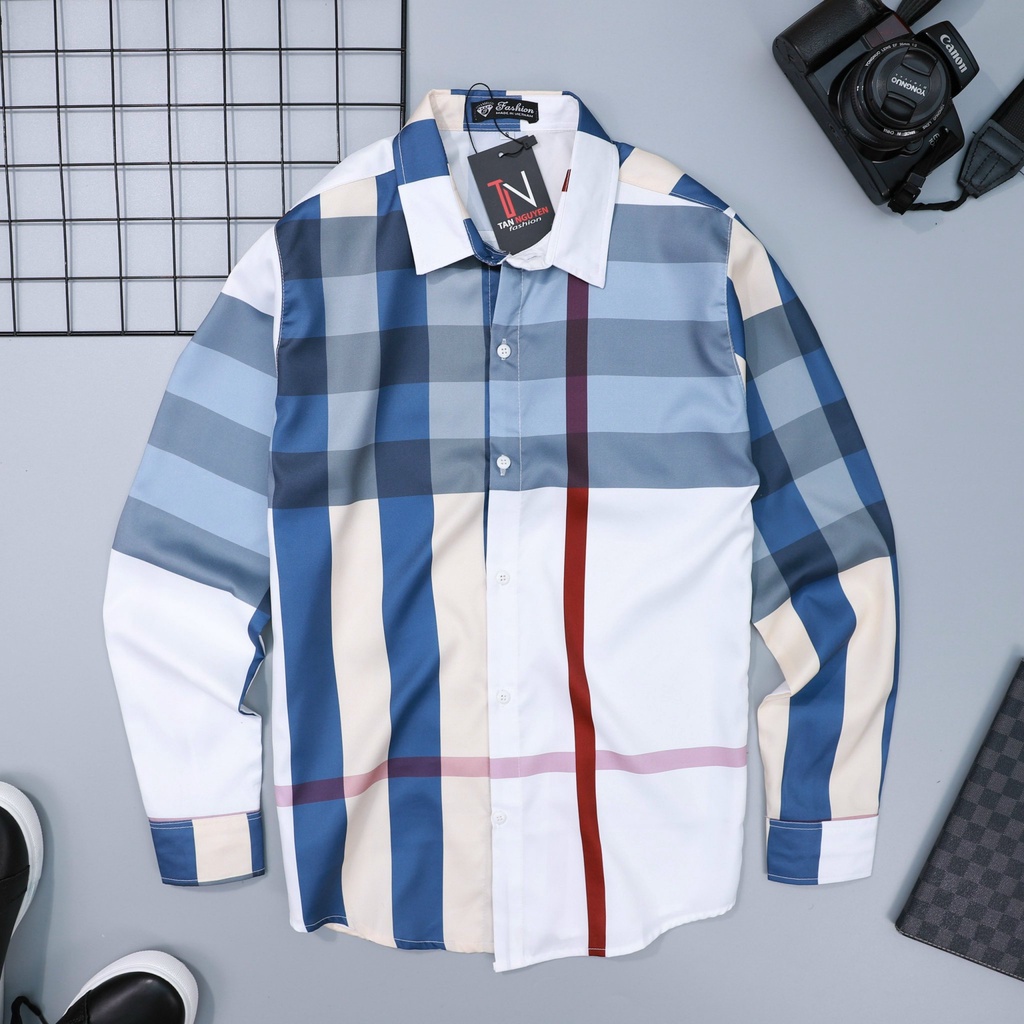 Áo sơ mi nam dài tay ⚡LỊCH LÃM - ĐẲNG CẤP⚡ Họa tiết caro chất liệu lụa Twill mềm mịn siêu mát | BigBuy360 - bigbuy360.vn