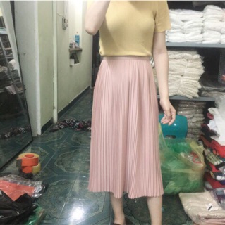 CHÂN VÁY XẾP LI DÁNG DÀI