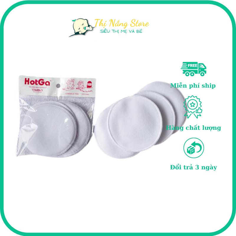 Lót thấm sữa Hotga giặt được, Túi 4 Miếng Lót Thấm Sữa Bằng Vải Tái Sử Dụng Thị Nắng Store
