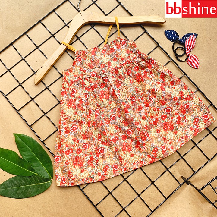 Váy 2 dây cho bé, Váy hoa nhí cho bé gái 4-18kg chất thô mềm mịn nhẹ mát siêu hot hit hè này cho bé BBShine – D083