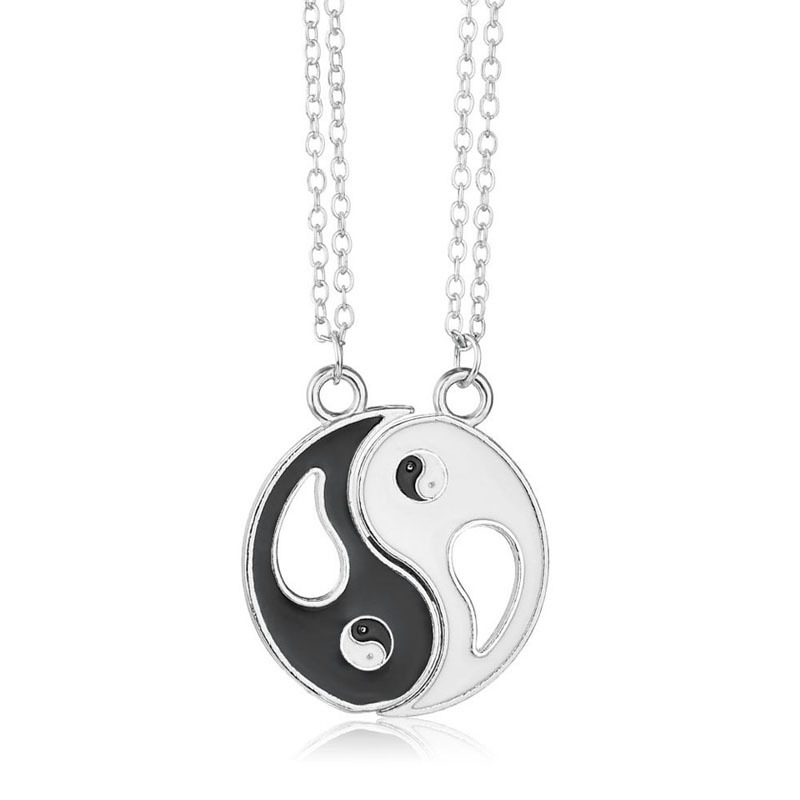 Set 2 vòng cổ choker mặt hình biểu tượng âm dương Trung Hoa phù hợp làm quà tặng valentine cho cặp đôi/ bạn bè