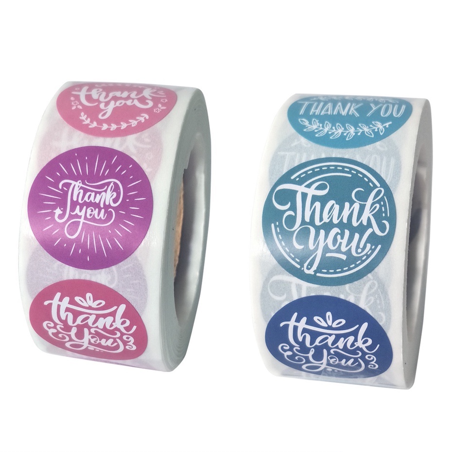 [Mẫu 1-&gt;15] Cuộn (500 tem) Sticker Thank You Dùng Để Trang Trí/ Quà Tặng/ Đóng Gói Hàng Tem Cám ơn - P1
