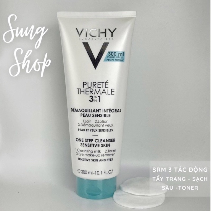 [Mã 153FMCGSALE1 giảm 10% đơn 250K] Sữa rửa mặt Vichy 3 trong 1 làm sạch sâu tẩy trang toner