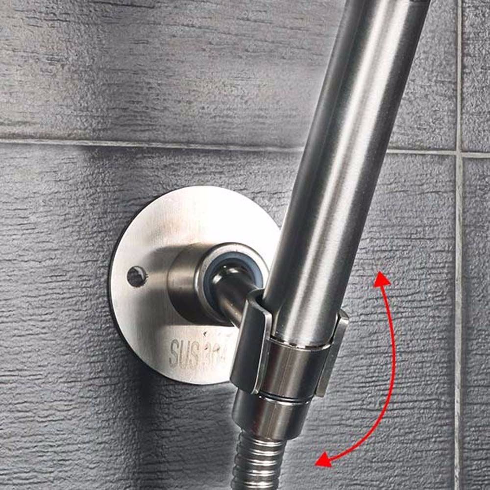 Giá đỡ vòi hoa sen xoay 360 độ bằng thép không gỉ gắn tường nhà tắm tiện dụng