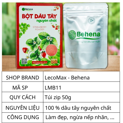 Bột dâu tây behena nguyên chất làm bánh sấy lạnh làm kẹo pha uống Lecomax LMB11