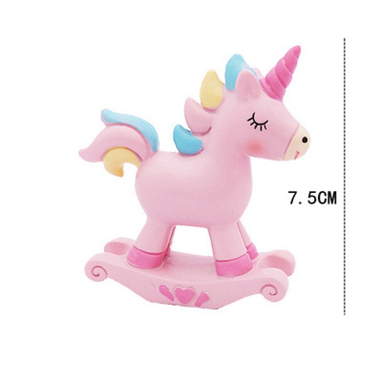 Cặp ngựa poni 1 sừng bập bênh - Trang trí bánh kem - HD Shop
