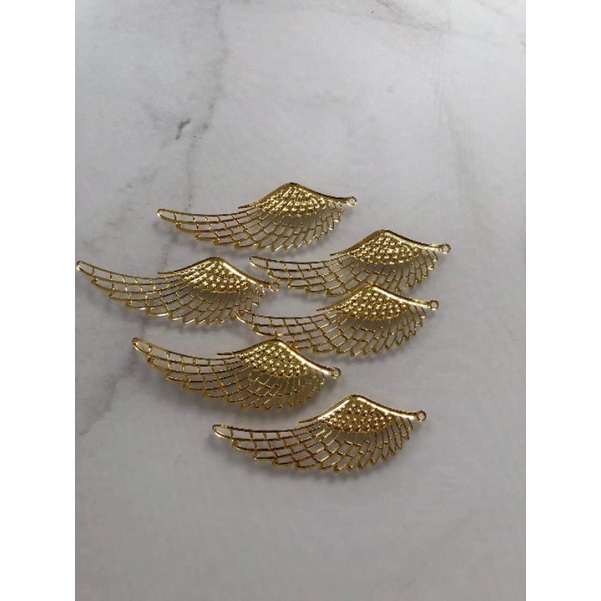 (1 cặp)Phiến kim loại hình cánh chim size 24*70mm và 37*110mm, nguyên liệu làm trâm cài tóc cổ trang, nguyên liệu diy