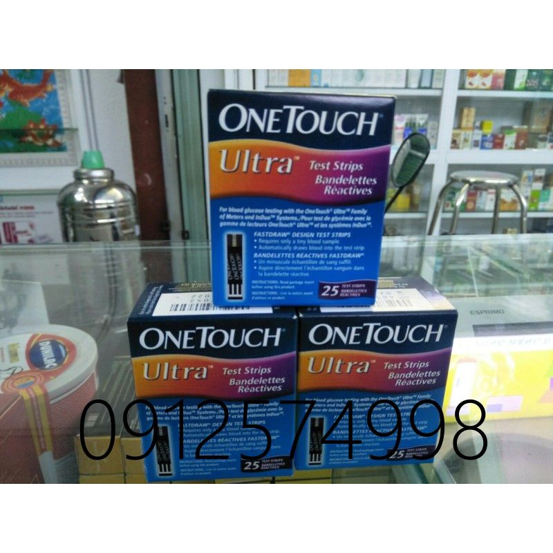 QUE THỬ ĐƯỜNG HUYẾT ONETOUCH ULTRA (25 que/lọ)