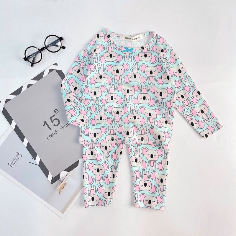 Đồ bộ thu đông bé gái KIMCHIBAEBY chất cotton borip co dãn 4c Quần áo dài tay cho bé 1 2 3 4 5 6 tuổi