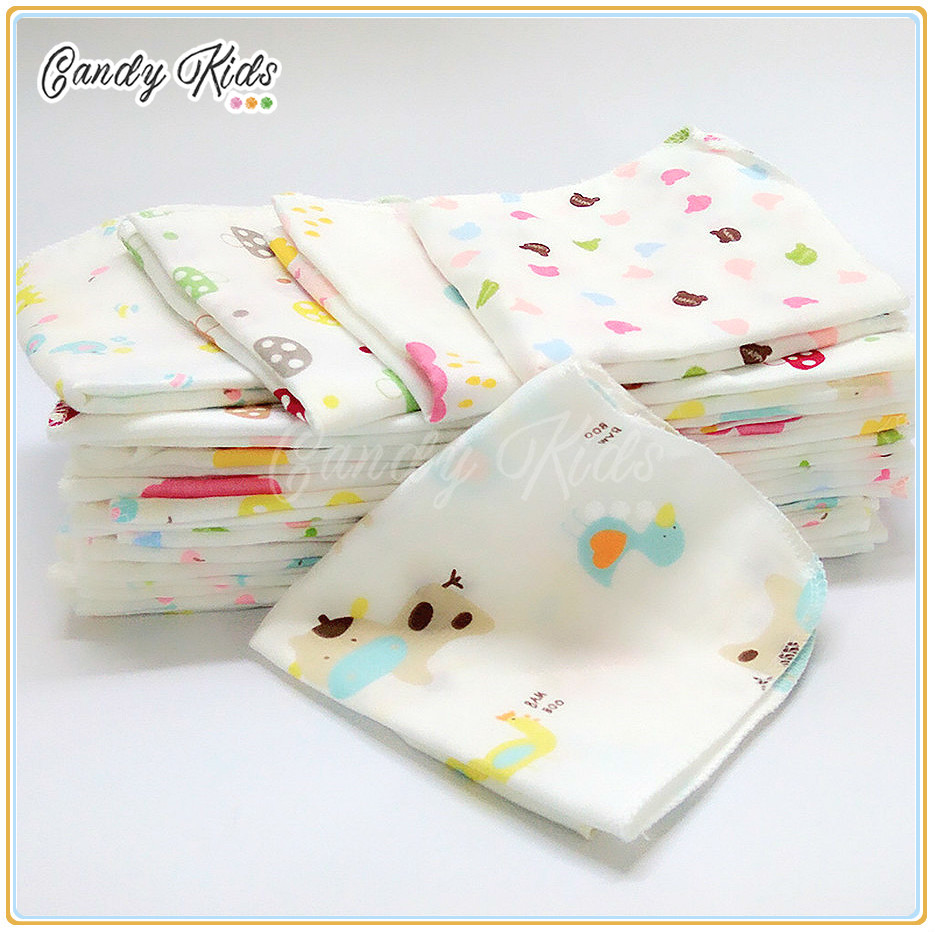 Khăn Lau Vải Cotton Mềm Mại Cho Trẻ Em Kích Thước 20x20cm Tiện Dụng