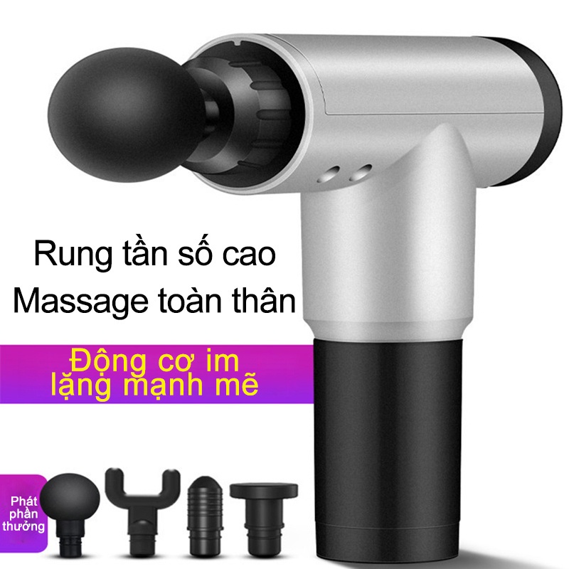 Máy Massage Cầm Tay - Súng Massage Toàn Thân 4 Đầu 6 Chế Độ