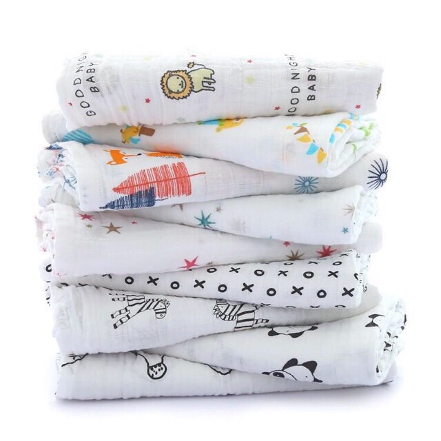 Khăn tắm xô muslin mềm mịn cho bé (kt:110x110cm)